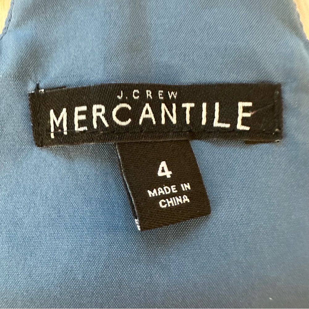 J.CREW Mercantile Blue Scallop Neck Camisole Tank Top Strappy Blouse Size 4 - Picture 6 of 9